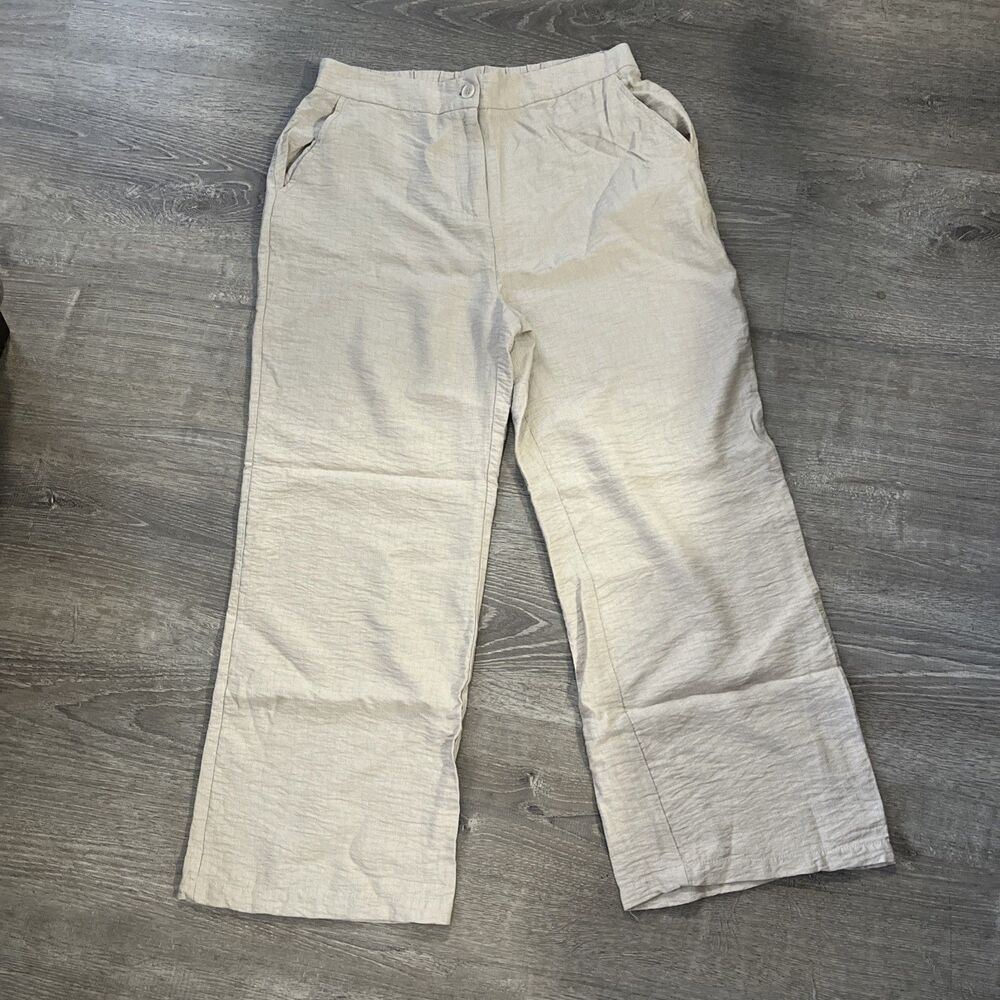 Happily Grey Women’s Beige Wide Leg Pants Size L